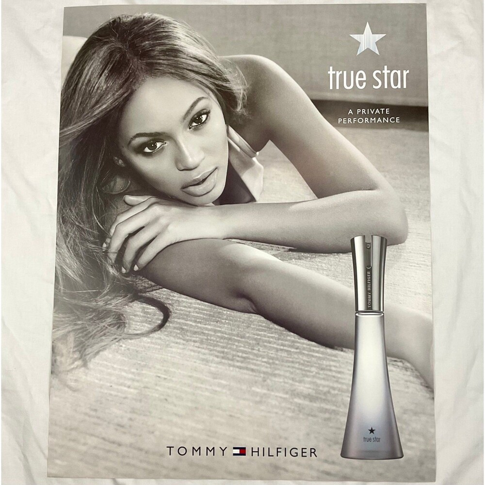 Vintage Y2K Fragrance Promo Poster Tommy Hilfiger True Star Beyonce 22 x 28